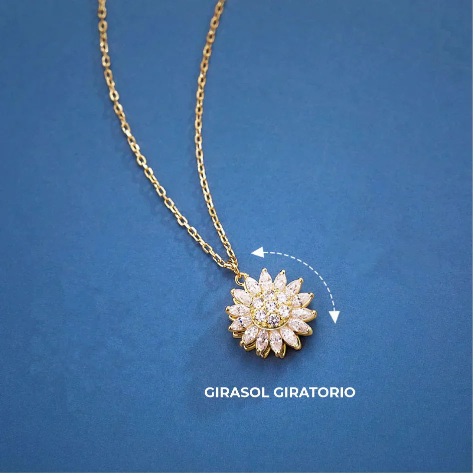 Collar Girasol Giratorio - Regalo Perfecto para Mamá 🌻